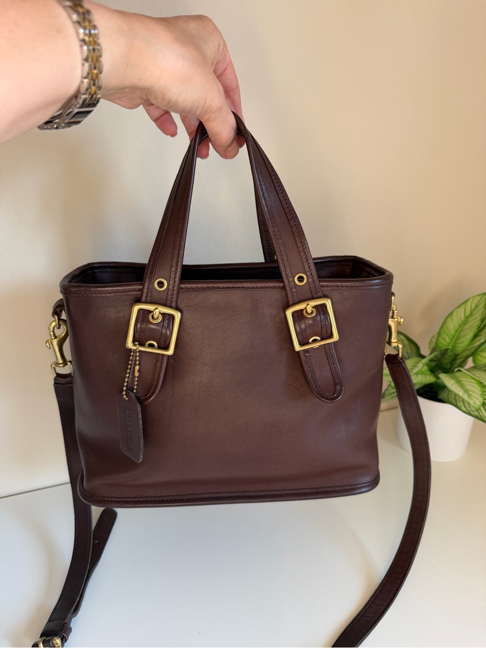 Coach Brown Leather Legacy Satchel with Gold Hardware #9063